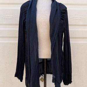 Silk cotton and jersey knit cardigan